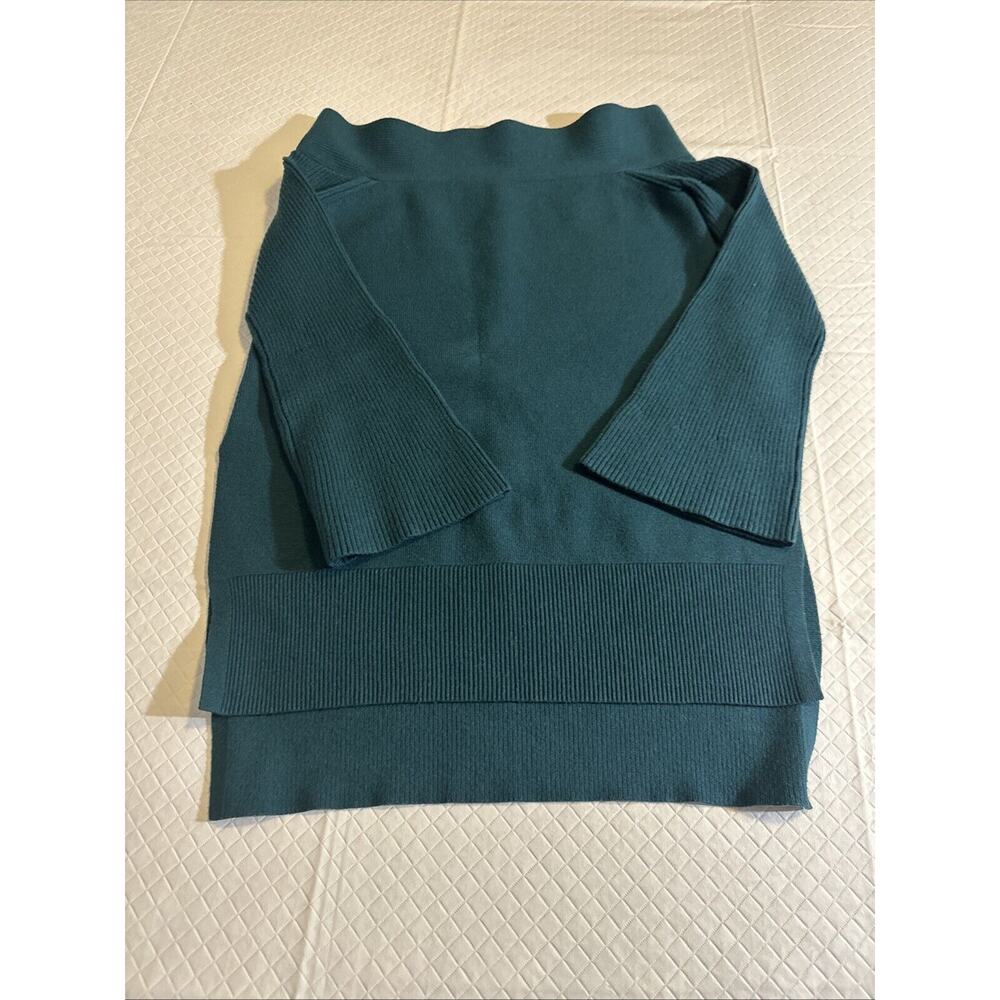 Anthropologie Tunic Sweater‎ Size XS Forest Green Boat Neck Classic Minimalist